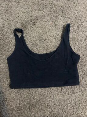 Brandy Melville Navy Scoop Neck Crop Top